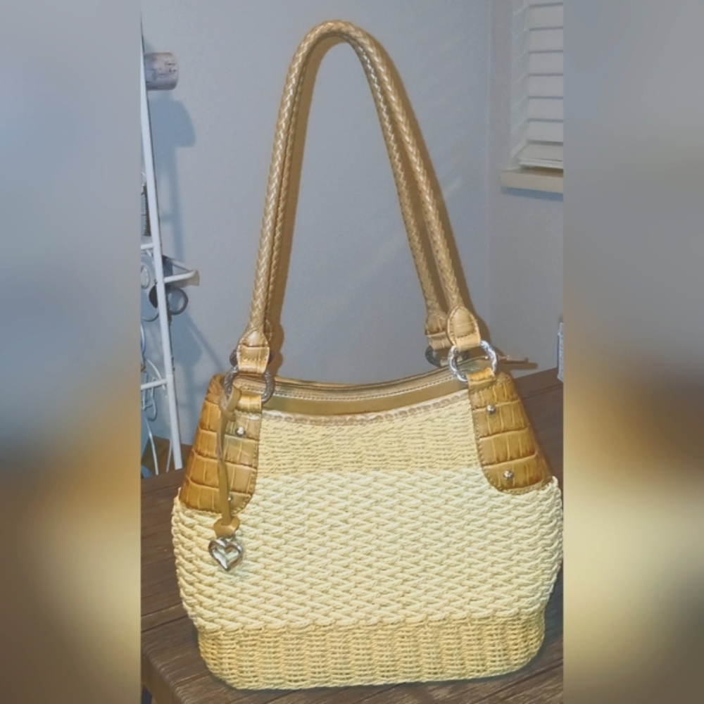 Brighton Delphina Macrame Leather Handbag Vintage Sweet!